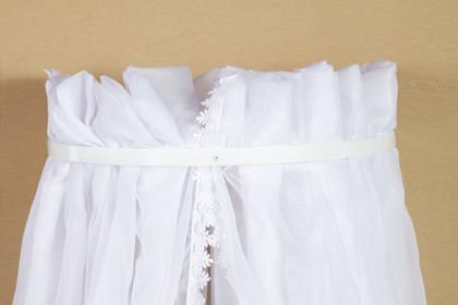 Imagem de Mosquiteiro Voil Com Dossel De Parede Branco Liso  Unisex