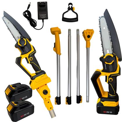 Imagem de Motosserra de Galhos Nakasaki 48V 1200W 2 Baterias Mini Serra com Extensor 3 Metros