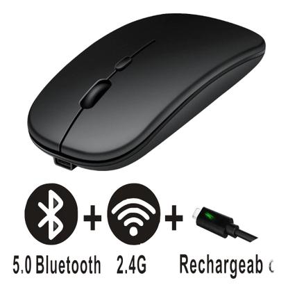 Imagem de Mouse Bluetooth Recarregável Sem Fio Modo Duplo Silencioso