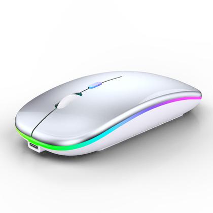 Imagem de Mouse Bluetooth WREANU recarregável com luzes LED para laptop