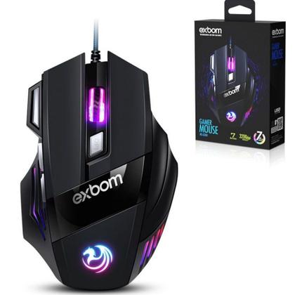 Imagem de Mouse gamer exbom ms-g260 (3200 dpi) - 7d rgb