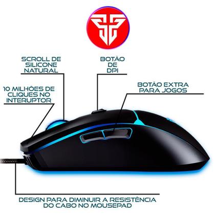 Imagem de Mouse Gamer Jogo Macro Crypto Vx7 Fantech 8000Dpi 6 Botões