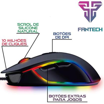 Imagem de Mouse Gamer Jogo Macro Rgb Fantech Thor X9 7 Botões 4800Dpi