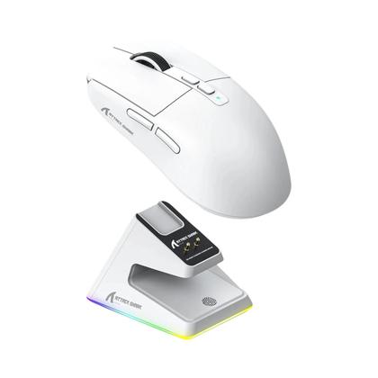 Imagem de Mouse Gamer RGB Sem Fio Attack Shark X6 Com Base De Carregamento Magnética 26000DPI 1KHZ PixArt