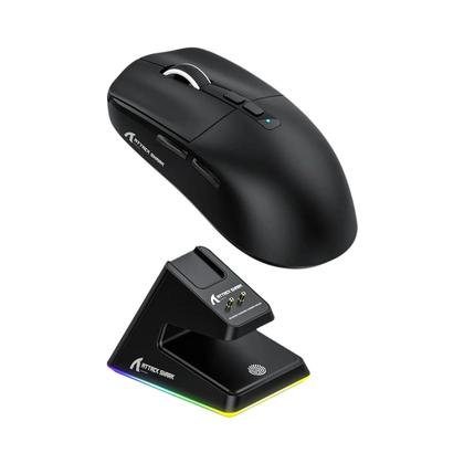 Imagem de Mouse Gamer RGB Sem Fio Attack Shark X6 Com Base De Carregamento Magnética 26000DPI 1KHZ PixArt