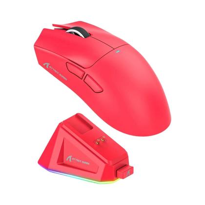 Imagem de Mouse Gamer Ultra-Leve Hot Attack Shark X11 Bluetooth PAW3311 Modo Triplo Dock De Carregamento