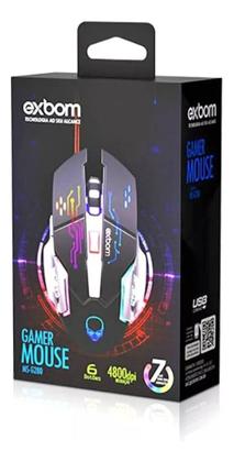 Imagem de Mouse Para Jogo 6 Botões Gamer Rgb Exbom Usb 4800dpi Msg280