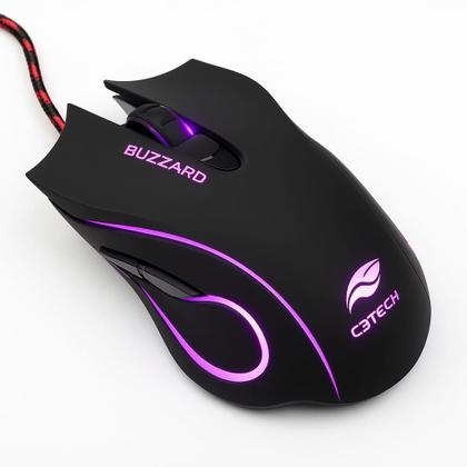 Imagem de Mouse Usb Gamer 3200 Dpi Buzzard C3tech Mg110bk