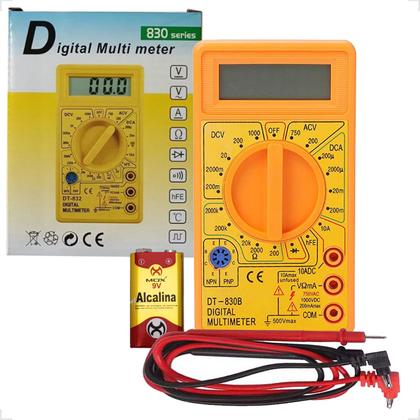 Imagem de Multimetro Digital Portatil Profissional Dt-830b Acompanha Bateria 9v