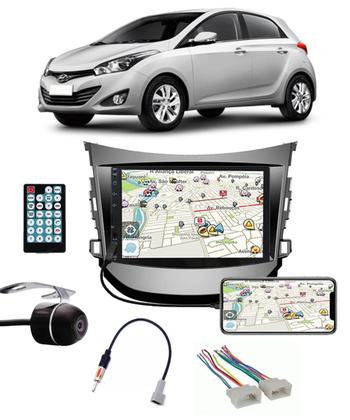 Imagem de Multimídia Hyundai Hb20 Hb20X Hatch/Sedan até 2019 Espelhamento Bluetooth USB SD Card + Moldura + Câmera Borboleta + Chicote + Adaptador de Antena