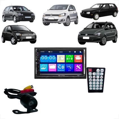 Imagem de Multimidia MP5 2 Din com Câmera de Ré e Moldura Golf Polo Bora Fox Novo Space Fox Fiesta Ecosport