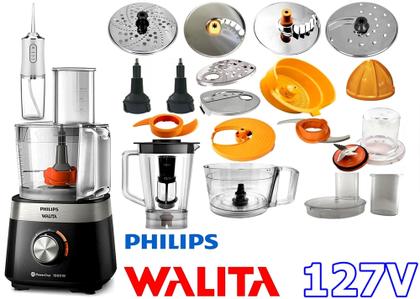 Imagem de Multiprocessador de 127v por 1000w com 2 Anos Garantia com 21 Itens cortesia irrigador bucal branco