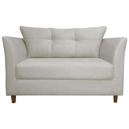 Imagem de Namoradeira Sofa 2 Lugares Pes de Madeira Isis Suede Bege