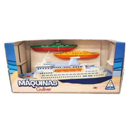 Imagem de Navio Transatlântico 2 Barcos Frota Naval Máquinas Gulliver