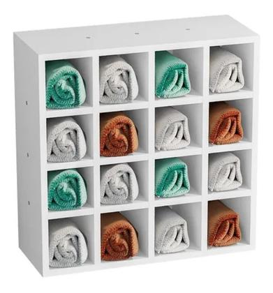 Imagem de Nicho De Parede Porta Toalha Com 16 Divisões Para Salão  De Beleza Leartam Móveis