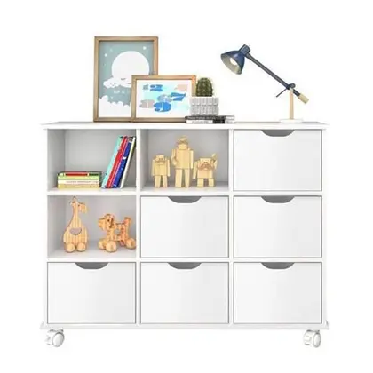 Imagem de Nicho Organizador com 6 gavetas Branco com rodízios - Qmovi