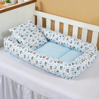 Imagem de Ninho Redutor Berço Portátil Com Almofada para Bebê Menino 2 pcs