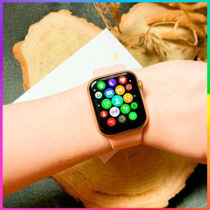 Imagem de Novo Relógio Smartwatch W29 Max Pro Rosa Series 9 Modelo Original + 2 Pulseiras