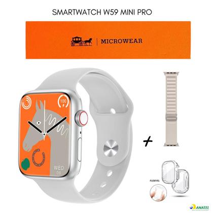 Imagem de Novo Smartwatch 2024 W59 Mini Pro C/ 2 Pulseiras e Case Microwear 41mm Lançamento