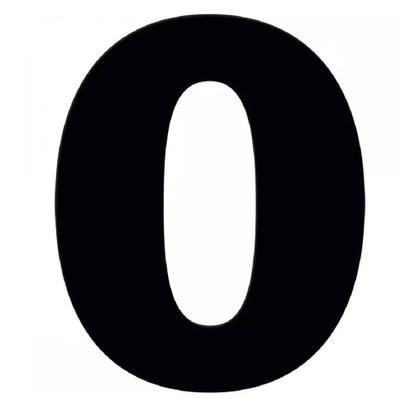 Imagem de Número 0 em ACM Preto 125mm - 600-0 - NUMERAL