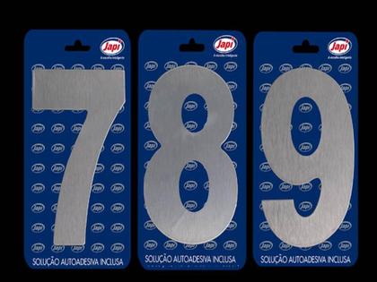 Imagem de Número 5 Cinco Prata Escovado Médio (125mm) Auto Adesivo - JAPI