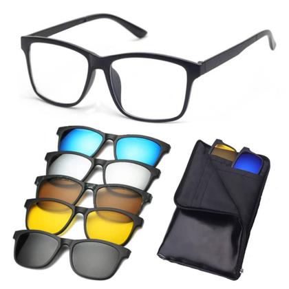 Imagem de Óculos De Sol Com Armação De Grau Clip On 6 Em 1 Envio 24hrs