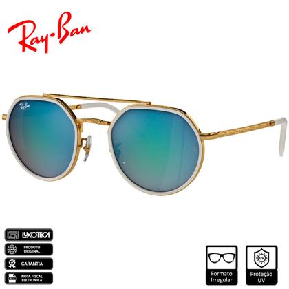 Imagem de Óculos de Sol Ray-Ban RB3765 Ouro Polido Azul Degradê Espelhado - RB3765 001/4O 53-22