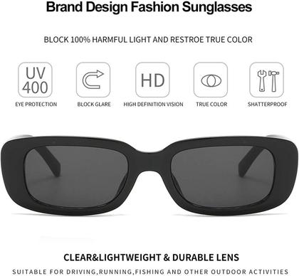 Imagem de Óculos de sol retângulos para mulheres homens retrô chunky Y2K Sunglas