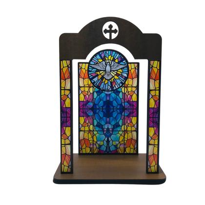 Imagem de Oratório de Madeira Vitral Espírito Santo