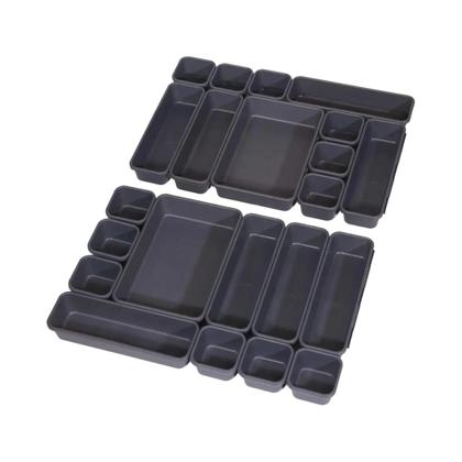 Imagem de Organizador De Gavetas De Plástico Interligáveis 32PCS, Divisores De Bandeja Rasa Para Armazenamento