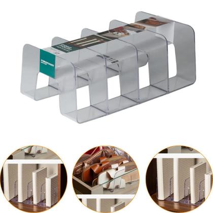 Imagem de Organizador Multiuso Transparente 4 Divisórias 40X25X15 Cm