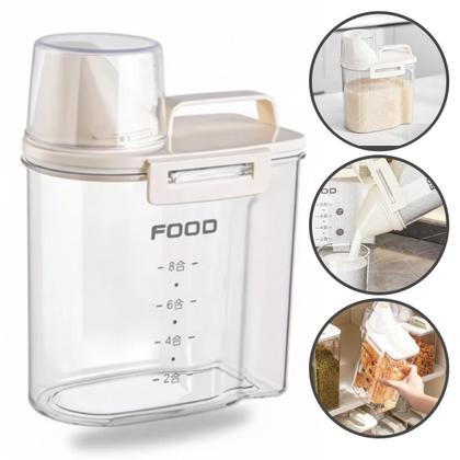 Imagem de Organizador Pote Hermético 1,8 L Com Copo Medidor Bico Dosador Cozinha