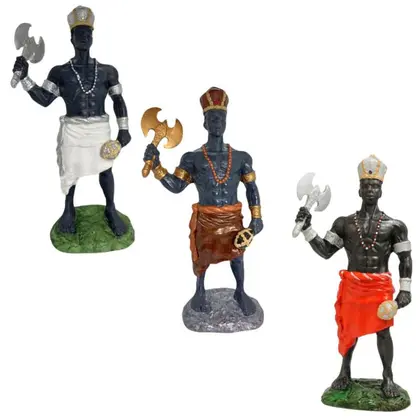 Imagem de Orixá Xangô Umbanda Candomblé em Resina 26 cm-Escolha a Cor