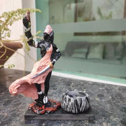 Imagem de Orixás Da Umbanda Em Resina 15 Cm Com Porta Vela