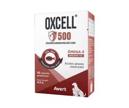 Imagem de Oxcell 500 Mg Suplemento Alimentar Omêga-3 Para Cães E Gatos 30 Cápsulas