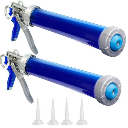 Imagem de Pacote com 2 pistolas de calafetagem, tubo de salsicha de 600 ml com 4 bicos