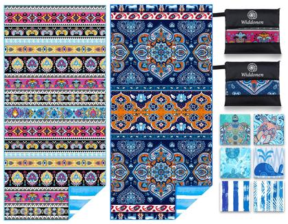 Imagem de Pacote com 2 toalhas de praia de microfibra Widdonen, sem areia, secagem rápida