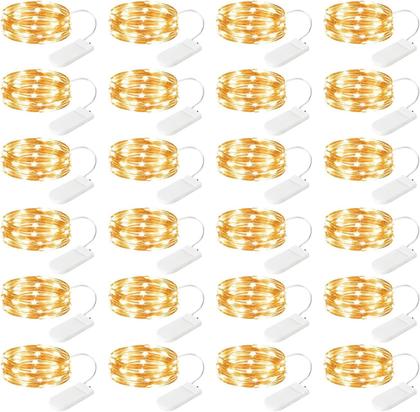 Imagem de Pacote com 24 Fairy String Lights Rivokeer, 7 pés e 20 LED, impermeável