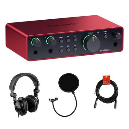 Imagem de Pacote de interface de áudio Focusrite Scarlett 2i2 USB-C de 4ª geração
