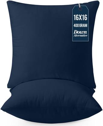 Imagem de Pacote de roupa de cama Throw Pillows Insert Utopia com 2 almofadas marinhas de 40 x 40 cm