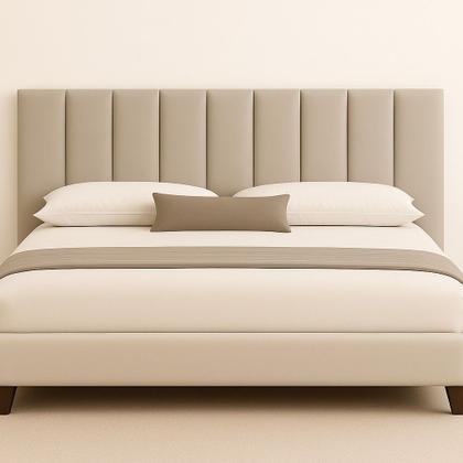 Imagem de Painel Cabeceira Cama Casal Kit Modulo Veludo Kit 7 Modulos Marrom