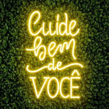 Imagem de Painel Neon Led Cuide bem de você instagramavel