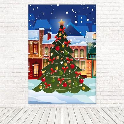 Imagem de Painel Retangular 3D Sublimado Natal 1,5X2,2 Frt-2057