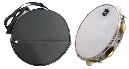 Imagem de Pandeiro Madeira Phx 12" Prof.PD12LE Samba Music+Capa Simple