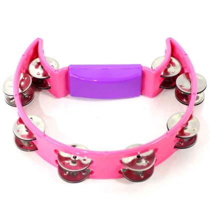 Imagem de Pandeirola Meia Lua Spanking Policarbonato Rosa Profissional