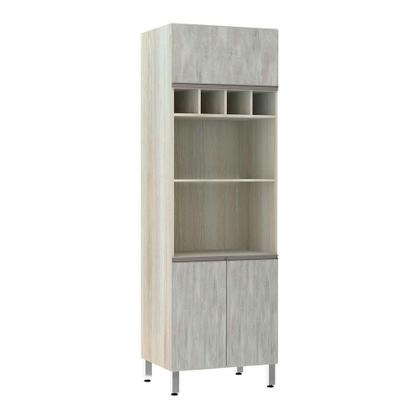 Imagem de Paneleiro 70 Cm Duplo Nicho Luci Legno Crema Com Concreto