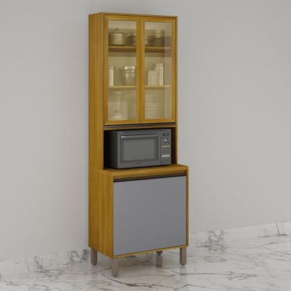 Imagem de Paneleiro Cristaleira Nala 2 Portas Espaço para Microondas Mobilihouse