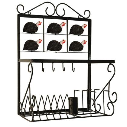 Imagem de Paneleiro de Parede Escorredor de Pratos, Copos e Talheres de Ferro