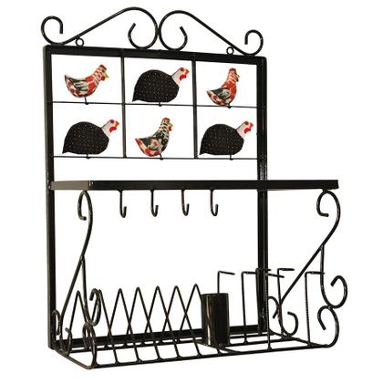 Imagem de Paneleiro de Parede Escorredor de Pratos, Copos e Talheres de Ferro