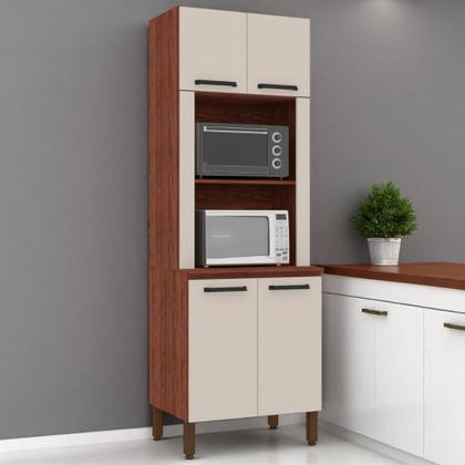 Imagem de Paneleiro Duplo Forno sem gaveteiro Ametista Nogueira Off White